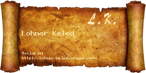 Lohner Keled névjegykártya